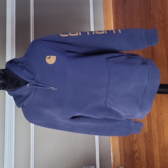 CARHARTT Navy Blue Size Medium Relaxed Fit Hoodie - Picture 3 of 11